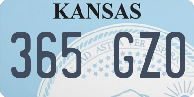 KS license plate 365GZO