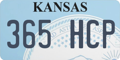 KS license plate 365HCP