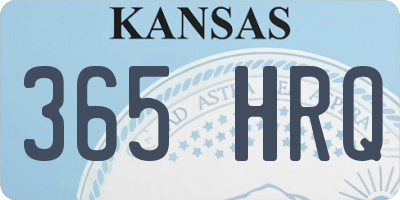 KS license plate 365HRQ