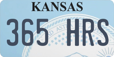 KS license plate 365HRS