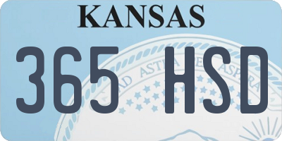 KS license plate 365HSD