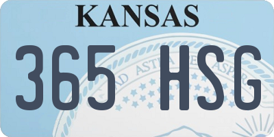 KS license plate 365HSG