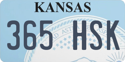 KS license plate 365HSK
