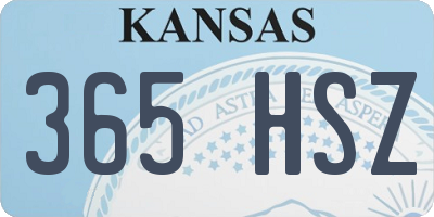 KS license plate 365HSZ