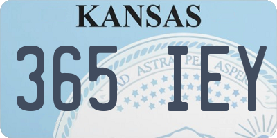 KS license plate 365IEY
