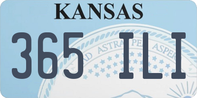 KS license plate 365ILI