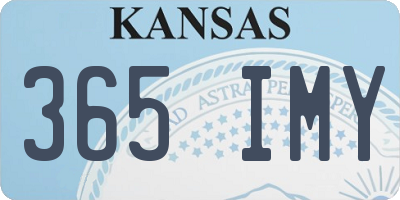 KS license plate 365IMY