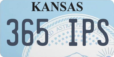 KS license plate 365IPS