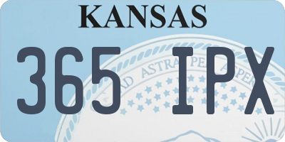 KS license plate 365IPX