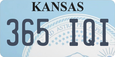 KS license plate 365IQI