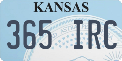 KS license plate 365IRC