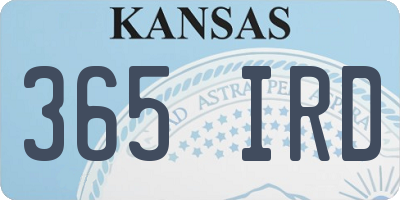 KS license plate 365IRD
