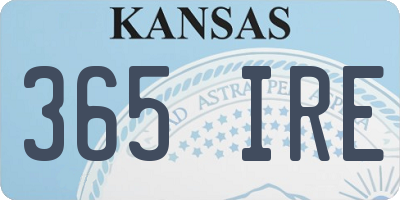 KS license plate 365IRE