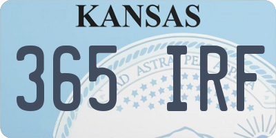KS license plate 365IRF