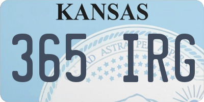 KS license plate 365IRG