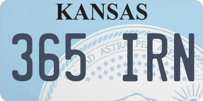 KS license plate 365IRN