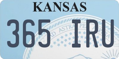 KS license plate 365IRU