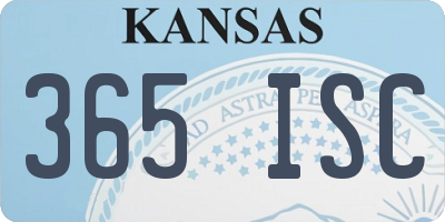 KS license plate 365ISC