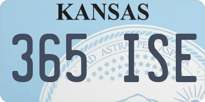 KS license plate 365ISE