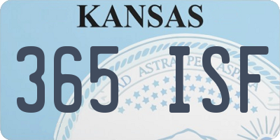 KS license plate 365ISF