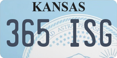 KS license plate 365ISG