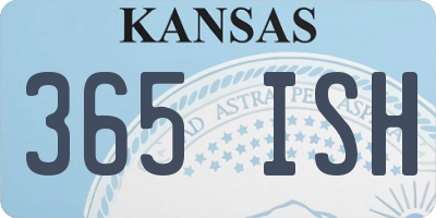 KS license plate 365ISH