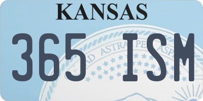 KS license plate 365ISM