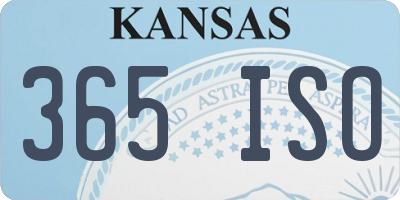 KS license plate 365ISO