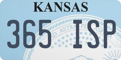 KS license plate 365ISP