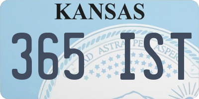KS license plate 365IST