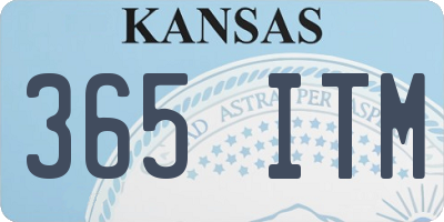 KS license plate 365ITM