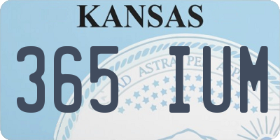 KS license plate 365IUM