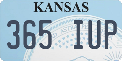 KS license plate 365IUP