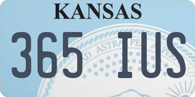 KS license plate 365IUS