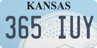 KS license plate 365IUY
