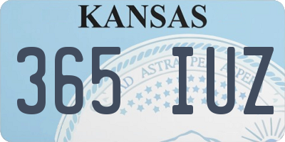 KS license plate 365IUZ
