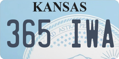 KS license plate 365IWA