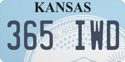 KS license plate 365IWD