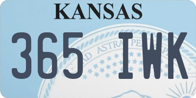 KS license plate 365IWK