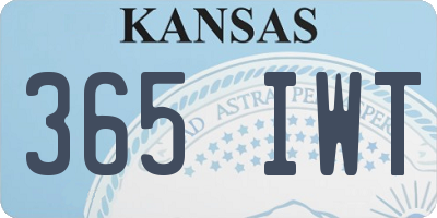 KS license plate 365IWT