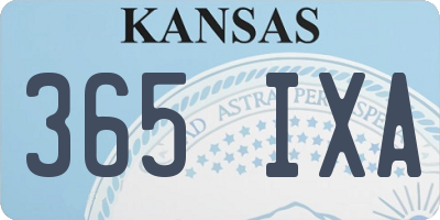 KS license plate 365IXA
