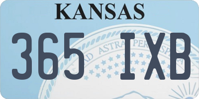 KS license plate 365IXB