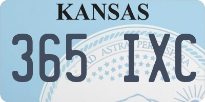 KS license plate 365IXC