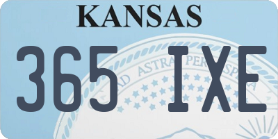 KS license plate 365IXE