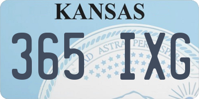 KS license plate 365IXG