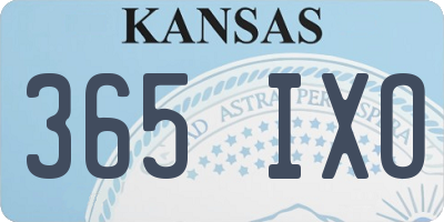 KS license plate 365IXO