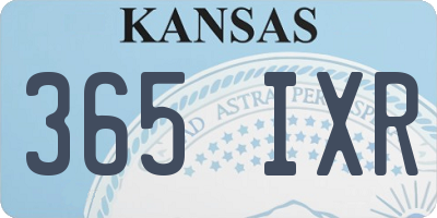 KS license plate 365IXR