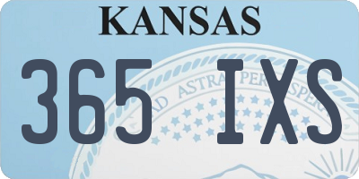 KS license plate 365IXS