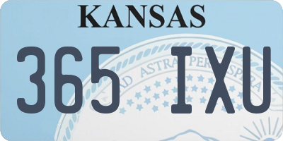 KS license plate 365IXU