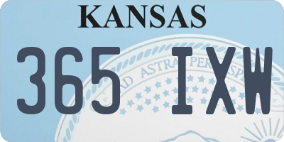 KS license plate 365IXW